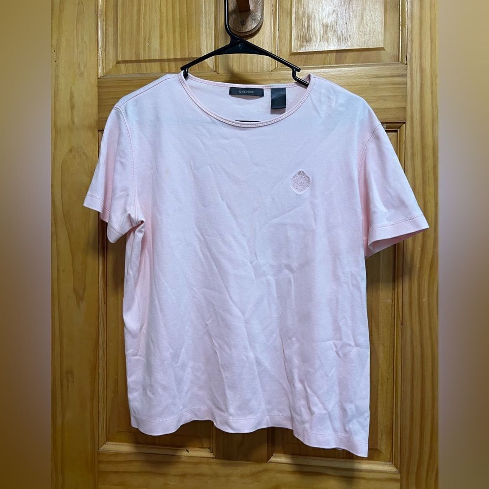 Liz Claiborne ballerina pink size M blouse with logo